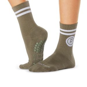 Pure Barre Stripe Base 33 Crew Grip - Olive
